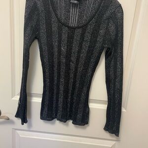 Harley-Davidson Gray Fitted Ribbed Blouse